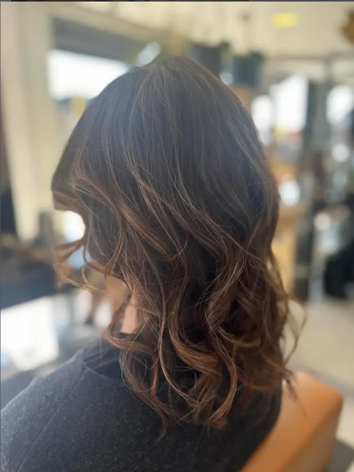 Bruine balayage met caramel highlights